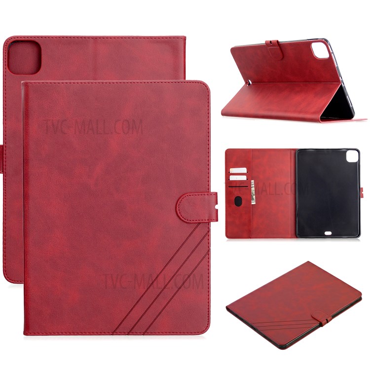 Leather with Stand Case with Wallet Shell for iPad Pro 11-inch (2020)/(2018) - Red-1