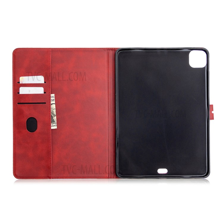 Leather with Stand Case with Wallet Shell for iPad Pro 11-inch (2020)/(2018) - Red-10