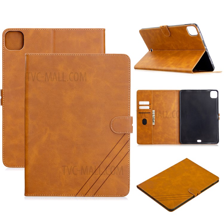 Leather with Stand Case with Wallet Shell for iPad Pro 11-inch (2020)/(2018) - Brown-1