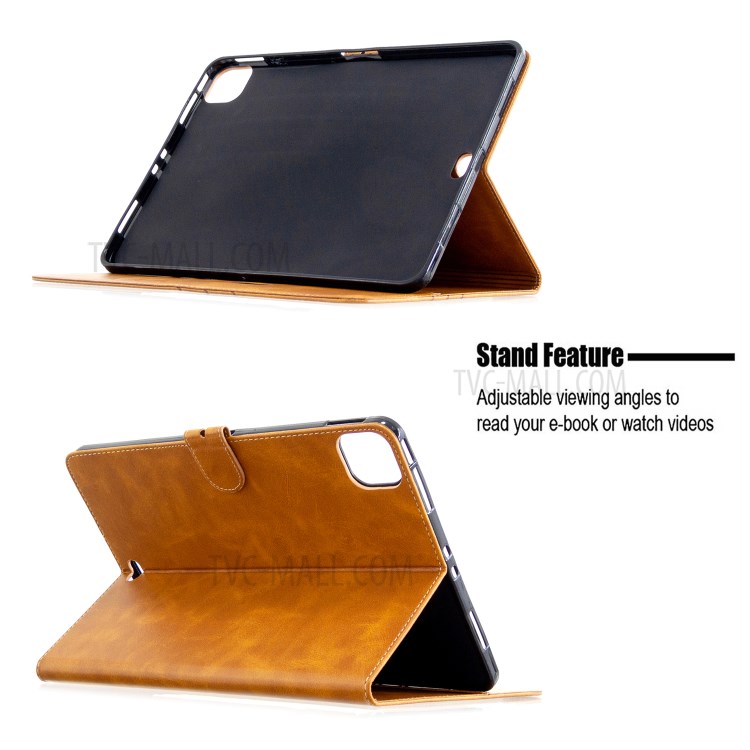 Leather with Stand Case with Wallet Shell for iPad Pro 11-inch (2020)/(2018) - Brown-5