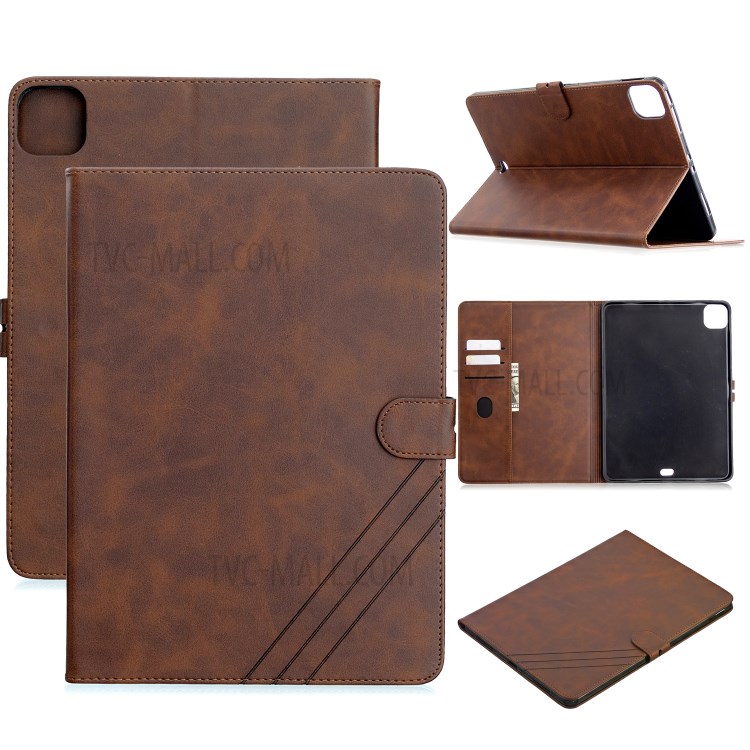 Leather with Stand Case with Wallet Shell for iPad Pro 11-inch (2020)/(2018) - Coffee-1
