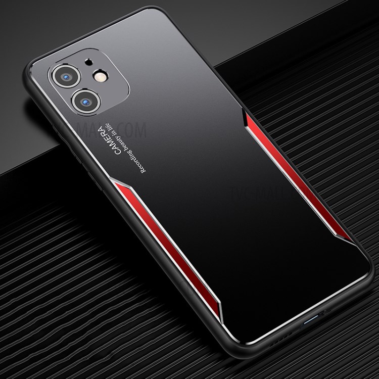 Shockproof Aluminium Alloy + TPU Hybrid Case Accessory for iPhone 11 6.1 inch - Black / Red-1