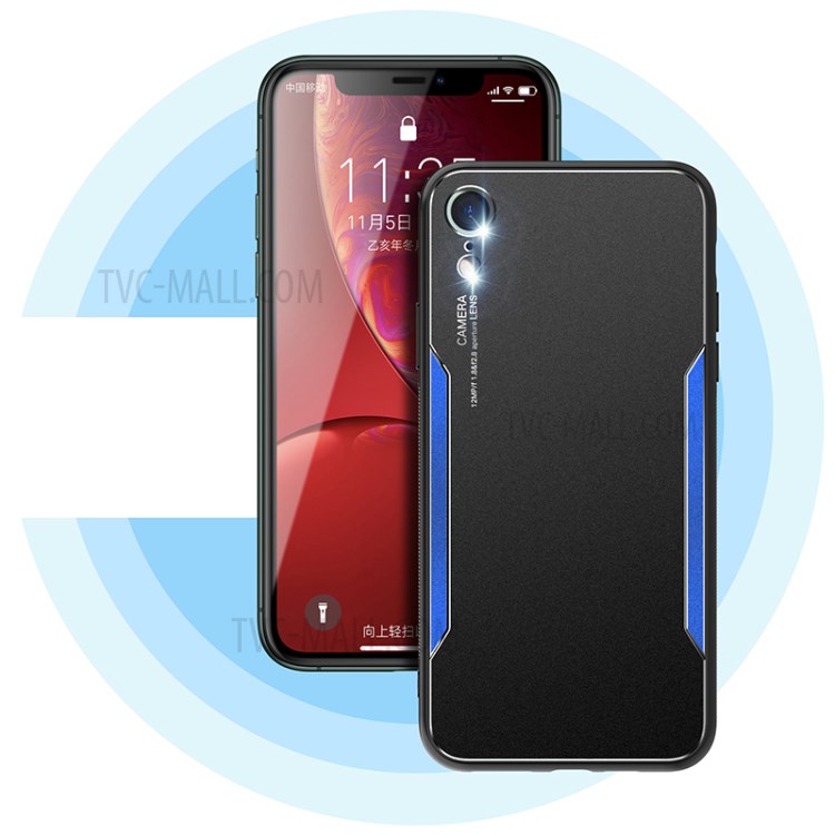 Metallo + TPU Cassa Del Telefono Ibrido Per IPhone XR Da 6,1 Pollici - Blu-1