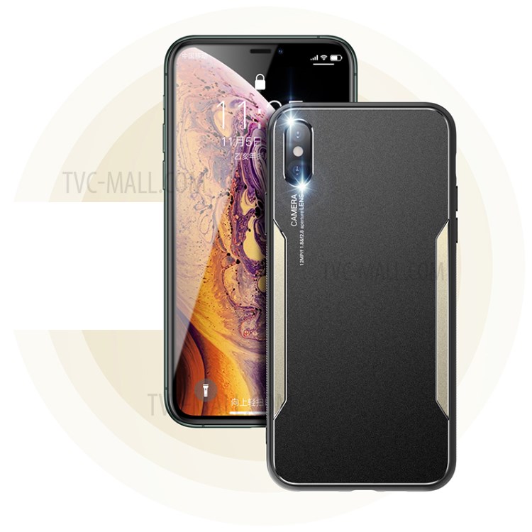 Metal+TPU Hybrid Phone Case for iPhone XS Max 6.5-inch - Gold-1