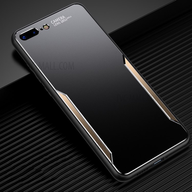 Metal+TPU Phone Back Case for iPhone 8 Plus/7 Plus 5.5-inch - Gold-1
