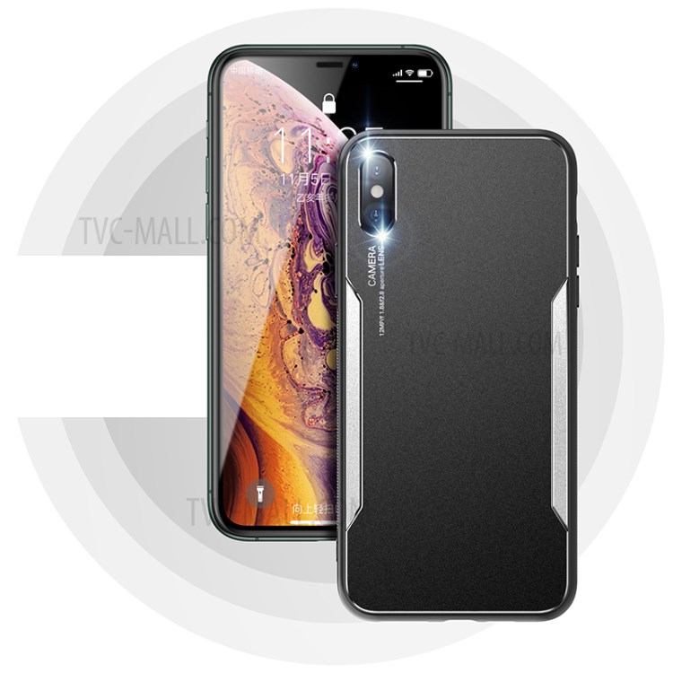 Metal+TPU Hybrid Phone Case for iPhone XS/X 5.8-inch - Silver-1