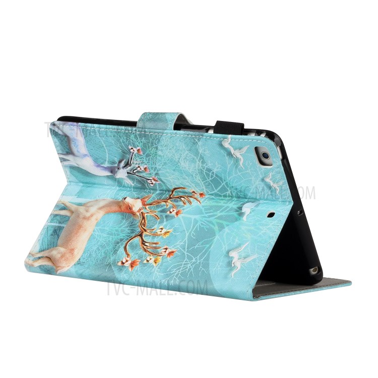 Pattern Printing Multi-angle Stand Leather Card Slot Tablet Shell for iPad Mini 1/2/3/4/Mini (2019) 7.9 inch - Elk-4
