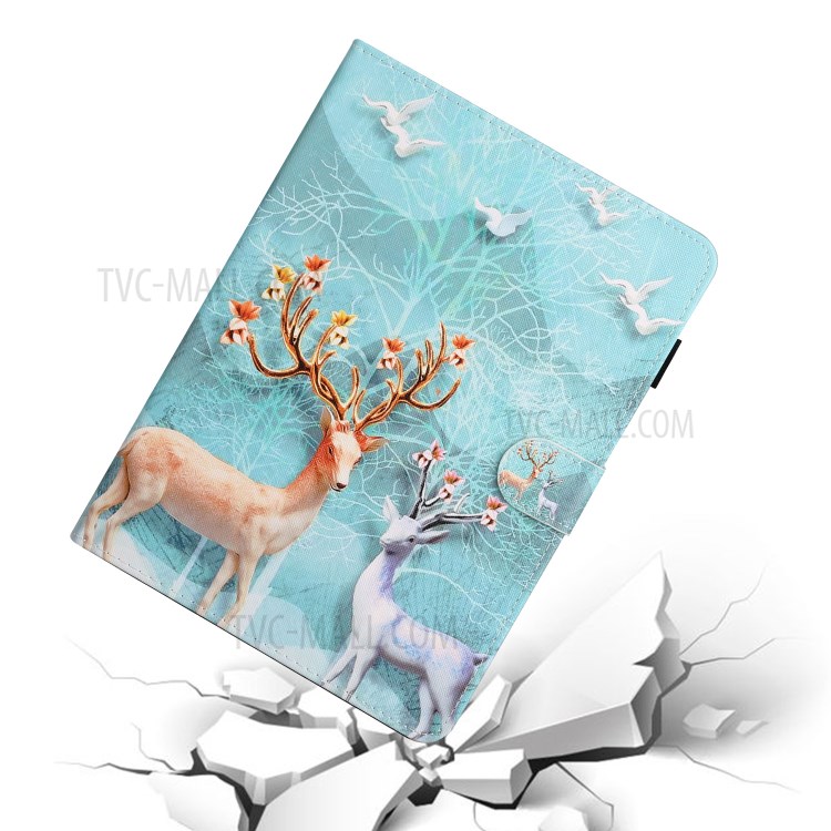 Pattern Printing Multi-angle Stand Leather Card Slot Tablet Shell for iPad Mini 1/2/3/4/Mini (2019) 7.9 inch - Elk-6