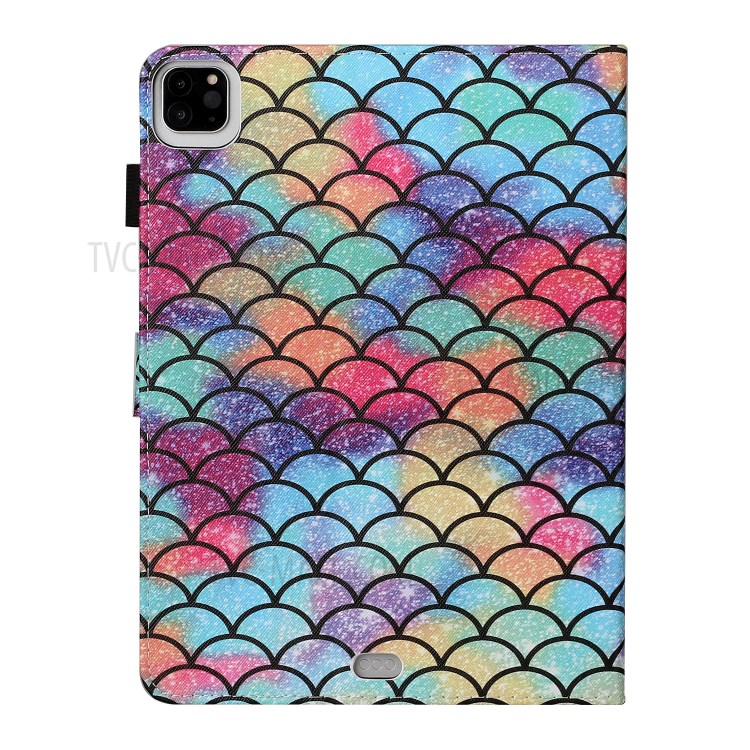 Pattern Printing Multi-angle Stand Leather Card Slot Tablet Case for iPad Pro 11-inch (2020)/(2018) - Fish Scale-3