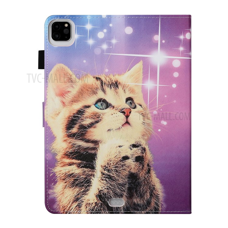 Pattern Printing Multi-angle Stand Leather Card Slot Tablet Case for iPad Pro 11-inch (2020)/(2018) - Cat-3