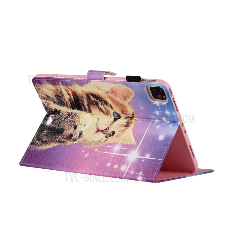 Pattern Printing Multi-angle Stand Leather Card Slot Tablet Case for iPad Pro 11-inch (2020)/(2018) - Cat-4