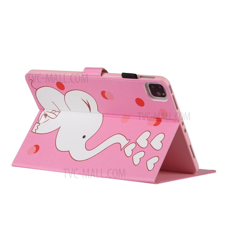 Pattern Printing Multi-angle Stand Leather Card Slot Tablet Case for iPad Pro 11-inch (2020)/(2018) - Elephant-4