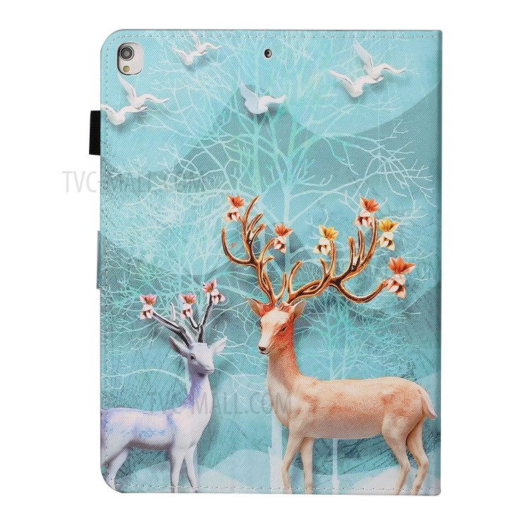 Pattern Printing PU Leather Card Holder Stand Tablet Cover for iPad 9.7-inch (2018)/(2017) / iPad Air 2 / iPad Air (2013) - Elk-3