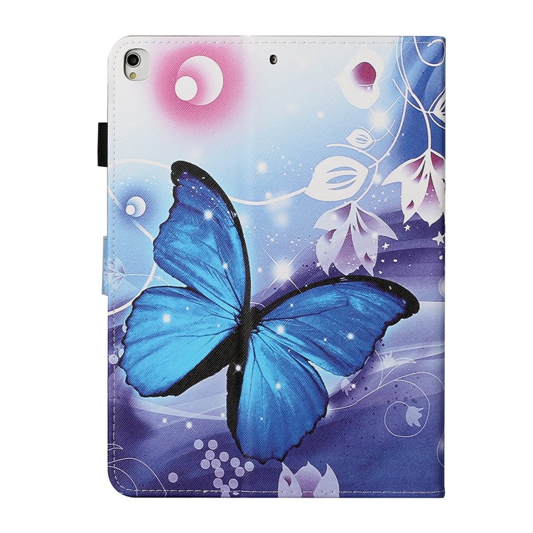 Pattern Printing PU Leather Card Holder Stand Tablet Cover for iPad 9.7-inch (2018)/(2017) / iPad Air 2 / iPad Air (2013) - Blue Butterfly-3
