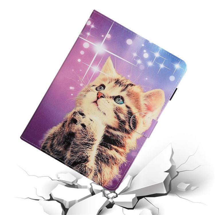 Pattern Printing PU Leather Card Holder Stand Tablet Cover for iPad 9.7-inch (2018)/(2017) / iPad Air 2 / iPad Air (2013) - Cat-6