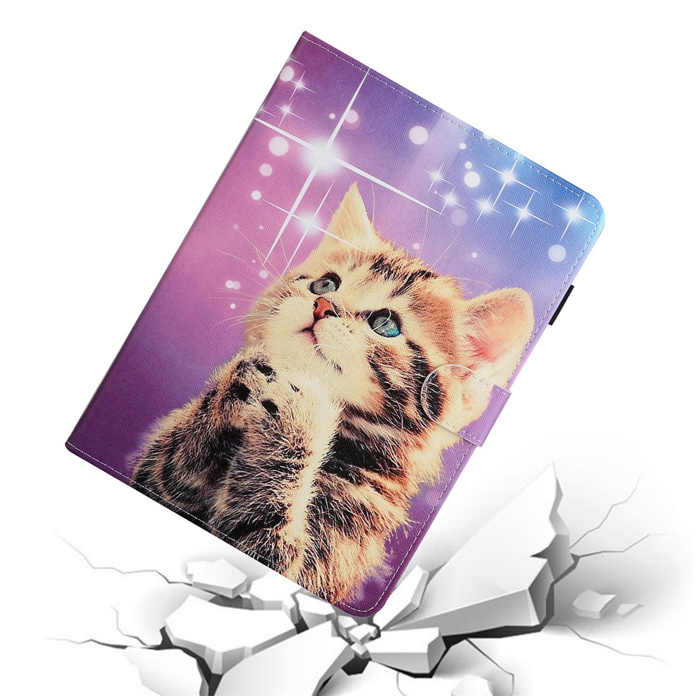 Pattern Printing PU Leather Card Holder Stand Tablet Cover for iPad 10.2 (2021)/(2020)/(2019) / iPad Air 10.5-inch (2019) - Cat-6