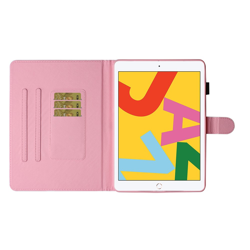 Pattern Printing PU Leather Card Holder Stand Tablet Cover for iPad 10.2 (2019) / iPad Air 10.5-inch (2019) - Cat-8