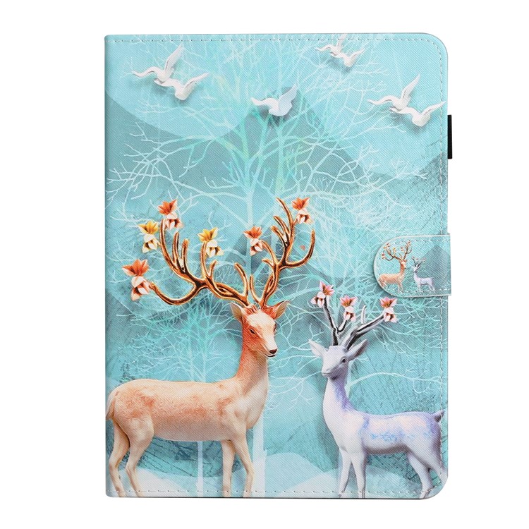 Pattern Printing PU Leather Card Holder Stand Tablet Cover for iPad 10.2 (2019) / iPad Air 10.5-inch (2019) - Elk-2