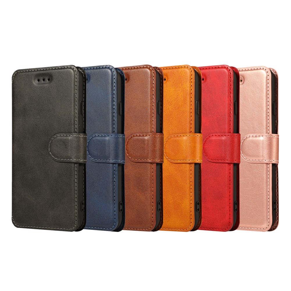PU Leather + TPU Wallet Stand Phone Cover for iPhone SE (2nd Generation)/8/7 - Black-8