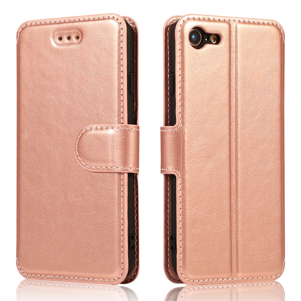 PU Leather + TPU Stalet Coplepe Chepe Для Iphone SE (2020)/SE (2022)/8/7 - Розовое Золото-2