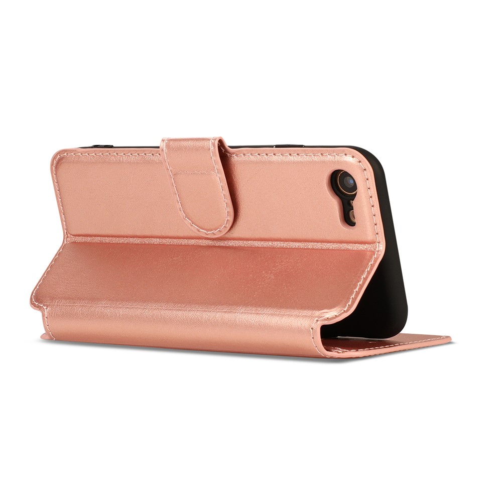 PU Leather + TPU Wallet Stand Phone Cover for iPhone SE (2nd Generation)/8/7 - Rose Gold-7