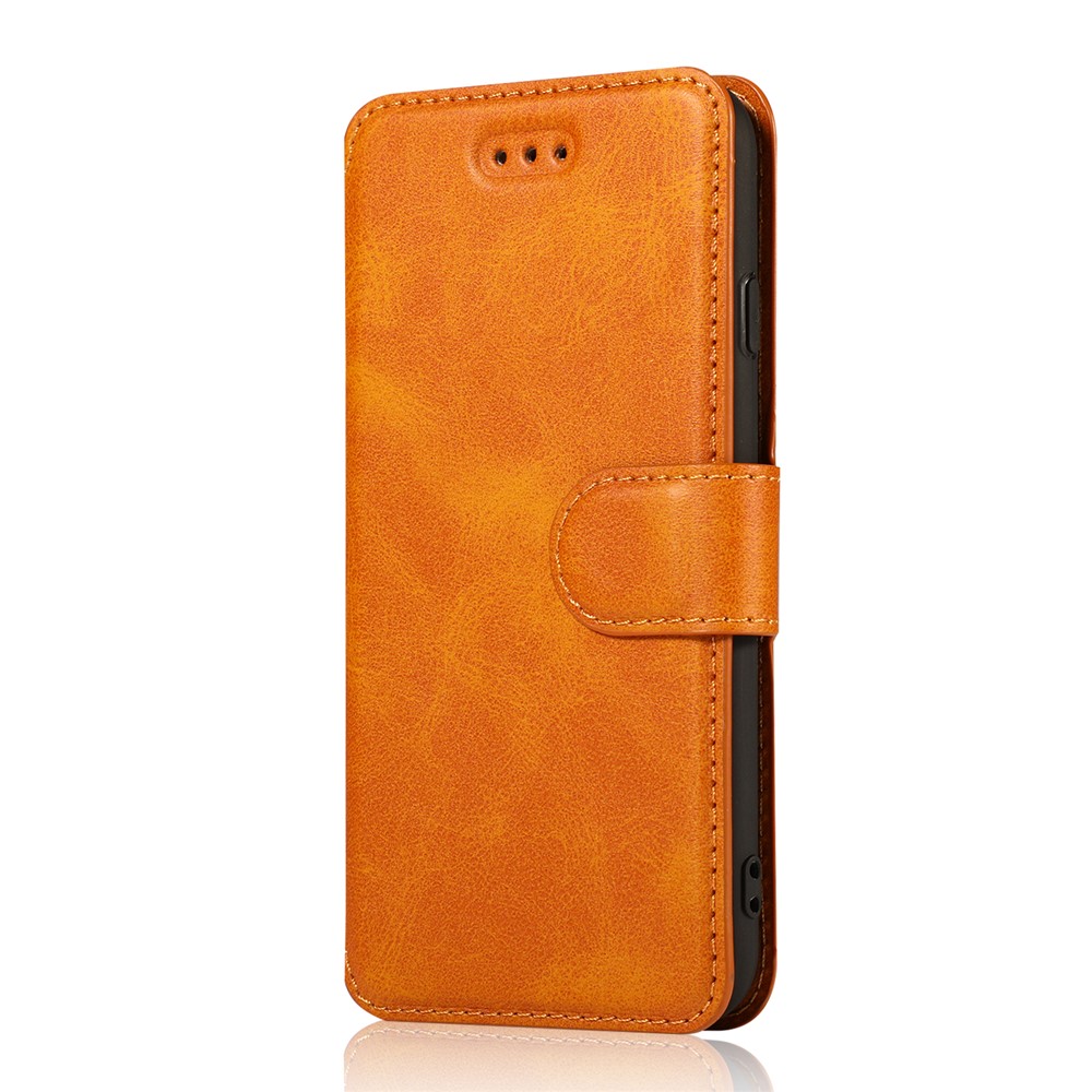 PU Leather + TPU Wallet Stand Phone Cover for iPhone SE (2nd Generation)/8/7 - Orange-3
