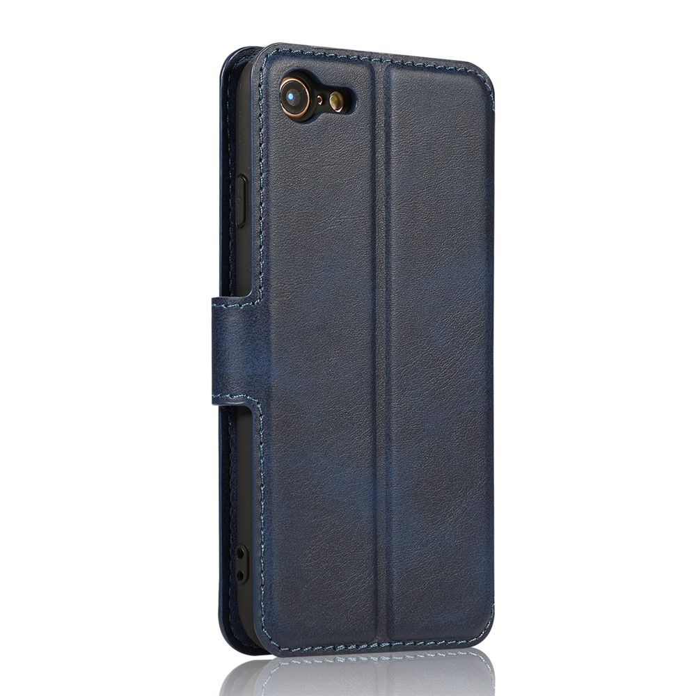 PU Leather + TPU Wallet Stand Phone Cover for iPhone SE (2nd Generation)/8/7 - Blue-4