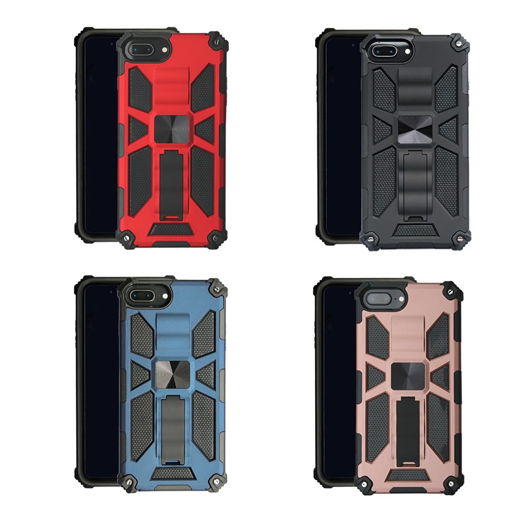 Kickstand Armor Dropproof PC TPU Hybrid Case with Magnetic Metal Sheet for iPhone 6 Plus / 7 Plus / 8 Plus 5.5-inch - Black-4