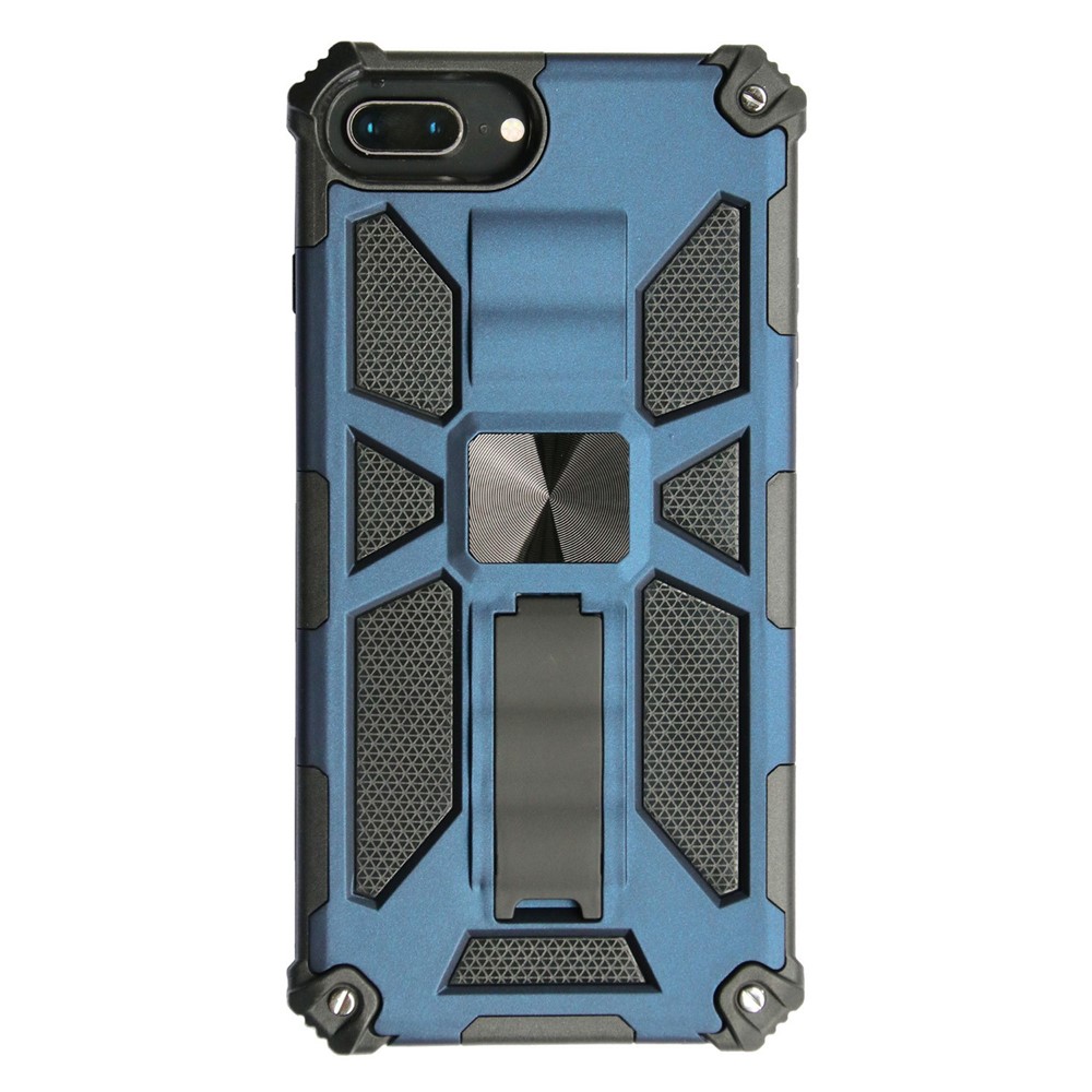 Kickstand Armor Dropproof PC TPU Hybrid Case with Magnetic Metal Sheet for iPhone 6 Plus / 7 Plus / 8 Plus 5.5-inch - Blue-1