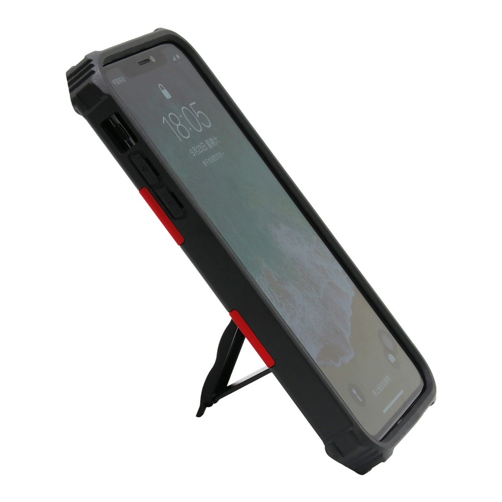 Kickstand Armor Dropproof PC TPU Hybrid Case with Magnetic Metal Sheet for iPhone XS/X 5.8-inch - Red-2