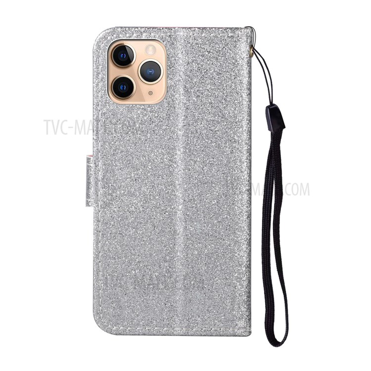 Daisy Decor Sparkling Card Holder Leather Case for Apple iPhone 11 Pro Max 6.5 inch - Silver-3