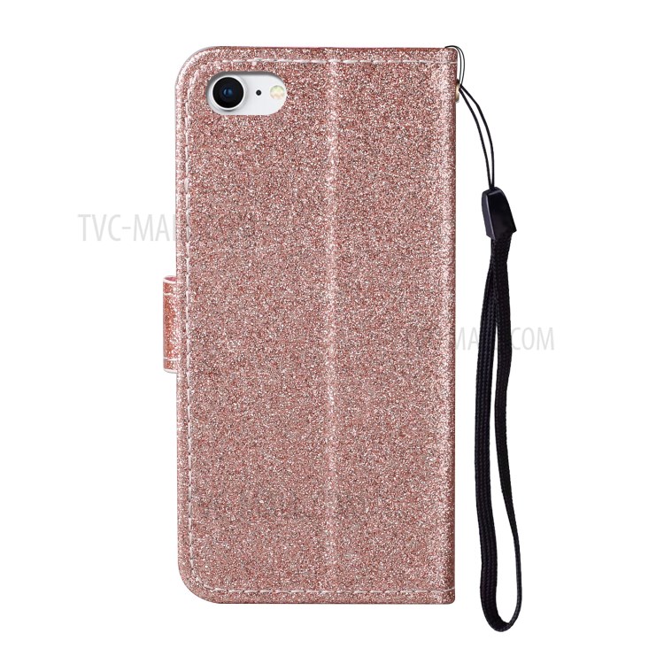 Daisy Decor Sparkling Card Holder Leather Phone Case for Apple iPhone 8 / 7 / SE (2nd Generation) - Gold-3