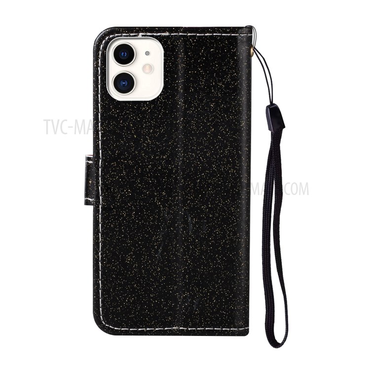 Daisy Decor Sparkling Leather Case Card Holder for Apple iPhone 11 6.1 inch - Black-3