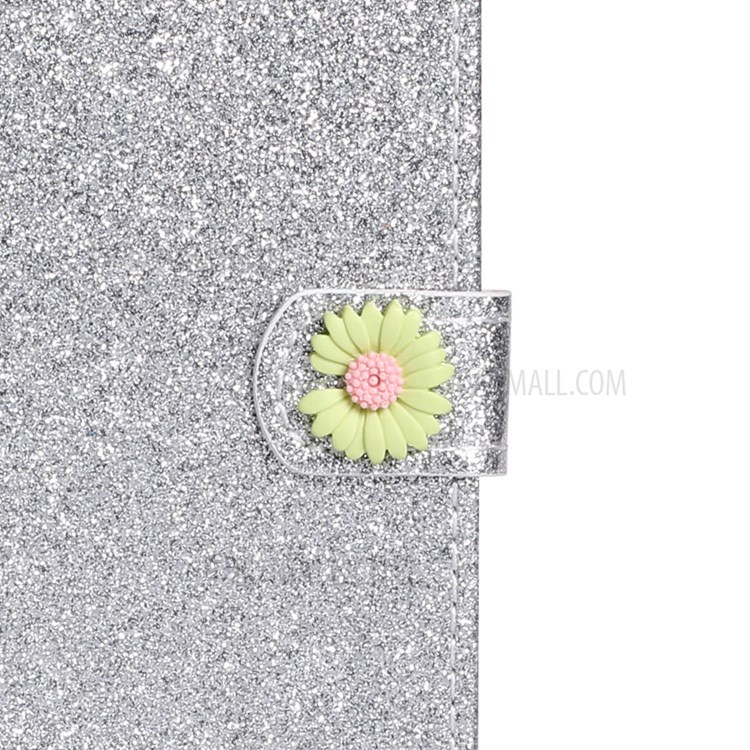 Daisy Decor Sparkling Leather Case Card Holder for Apple iPhone 11 6.1 inch - Silver-4