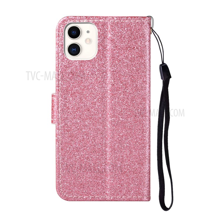 Daisy Decor Sparkling Leather Case Card Holder for Apple iPhone 11 6.1 inch - Pink-3