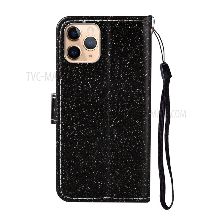 Daisy Decor Sparkling Leather Case with Card Holder for Apple iPhone 11 Pro 5.8 inch - Black-3