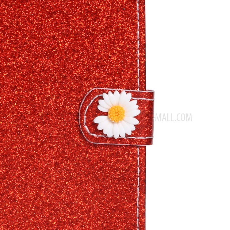 Daisy Decor Sparkling Card Holder Leather Case for Apple iPhone 11 Pro 5.8 inch - Red-4