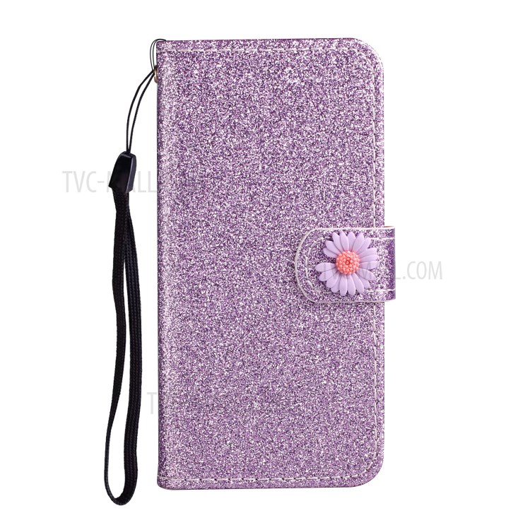 Daisy Decor Sparkling Card Holder Leather Case for Apple iPhone 11 Pro 5.8 inch - Purple-2