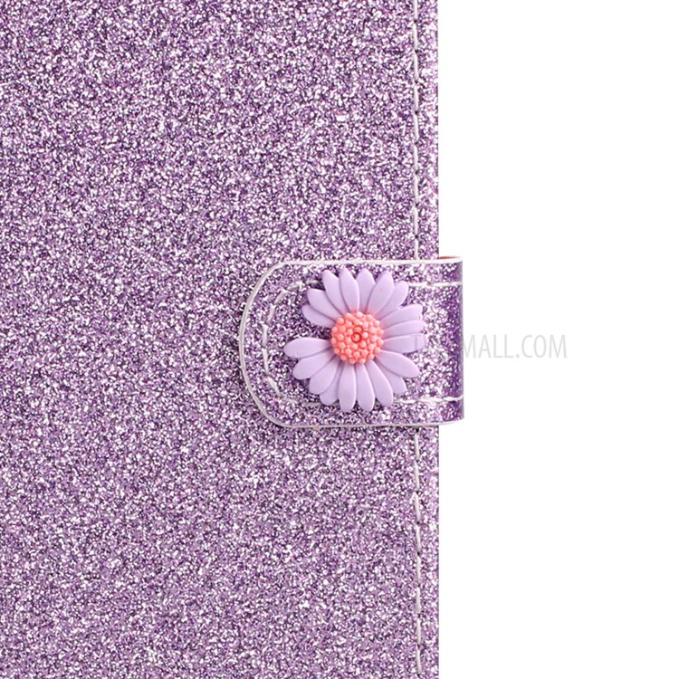 Daisy Decor Sparkling Card Holder Leather Case for Apple iPhone 11 Pro 5.8 inch - Purple-4