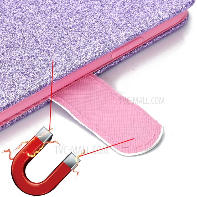 Daisy Decor Sparkling Card Holder Leather Case for Apple iPhone 11 Pro 5.8 inch - Purple-7