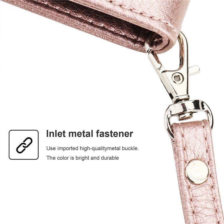 Microfiber Leather Zipper Wallet Case for Apple iPhone 7/8/SE (2nd Generation) - Rose Gold-5