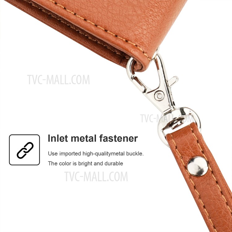 Microfiber Leather Zipper Pocket Wallet Phone Case for Apple iPhone 11 Pro 5.8 inch - Brown-5
