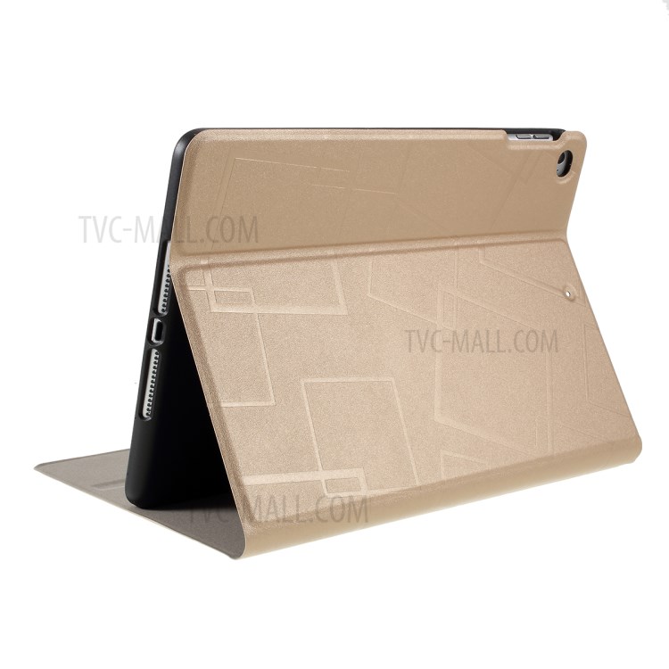 Square Pattern Stand Case for iPad 9.7 9.7-inch (2017)/(2018)/Pro 9.7/Air(2013)/Air 2 - Gold-5