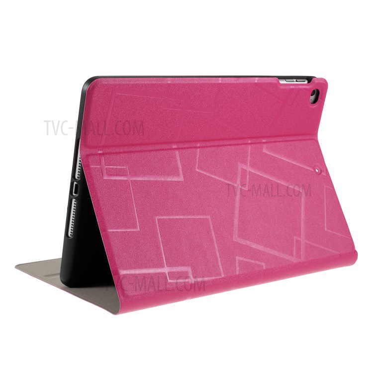 Square Pattern Stand Case for iPad 9.7 9.7-inch (2017)/(2018)/Pro 9.7/Air(2013)/Air 2 - Rose-5