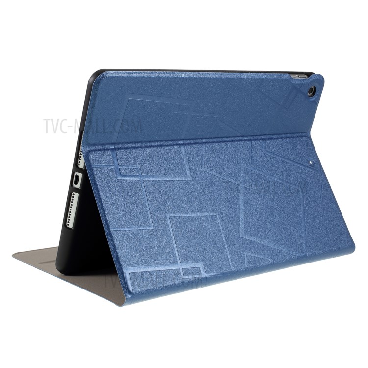 Square Pattern Stand Protective Case for iPad 10.2 (2019) - Blue-5