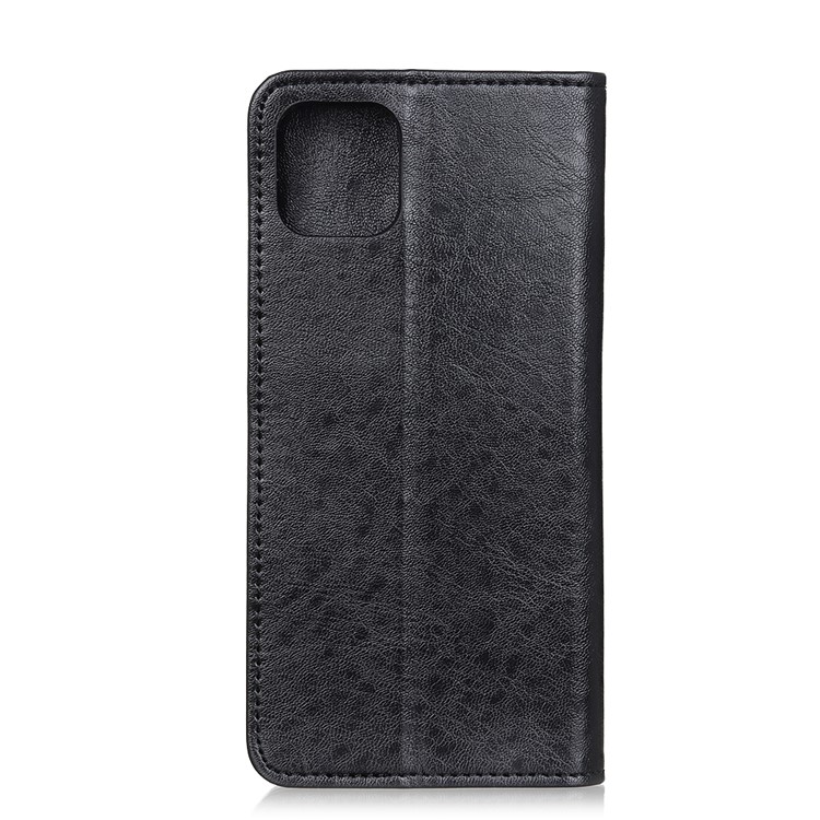 Casca de Telefone de Couro de Textura Maluca e Absorvida Automaticamente, Para Iphone 12 Mini - Preto-2