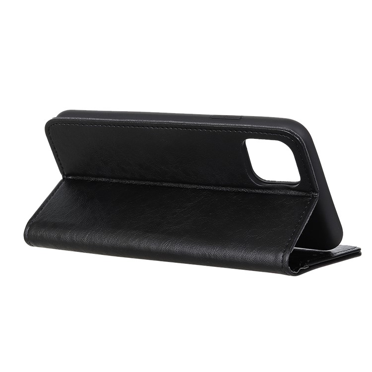 Casca de Telefone de Couro de Textura Maluca e Absorvida Automaticamente, Para Iphone 12 Mini - Preto-3