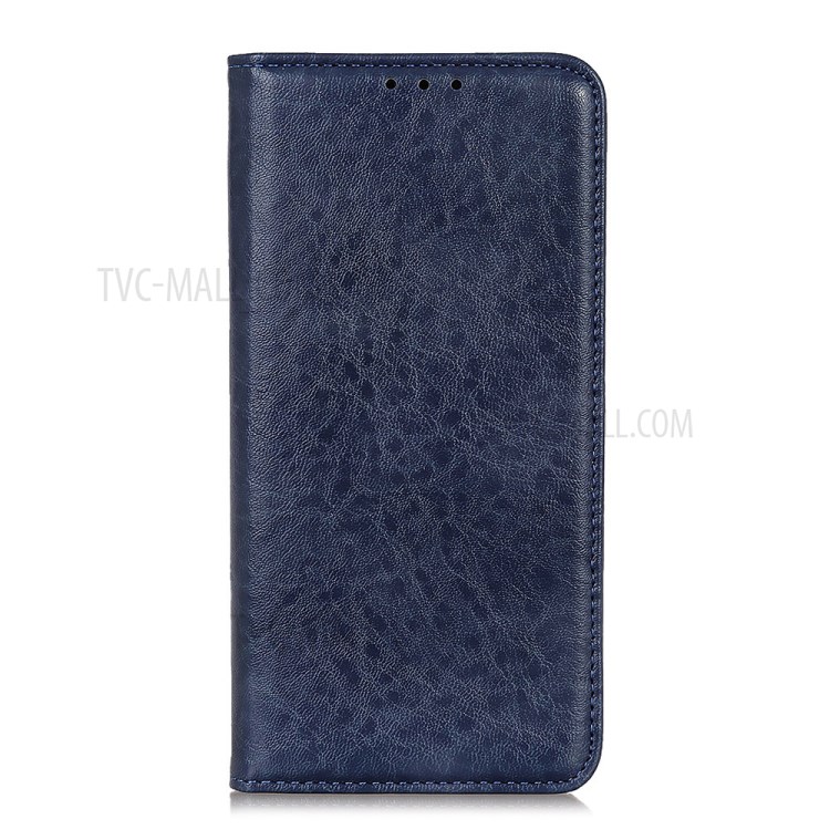 Casca de Telefone de Couro de Textura Maluca e Absorvida Automaticamente, Para Iphone 12 Mini - Azul-4