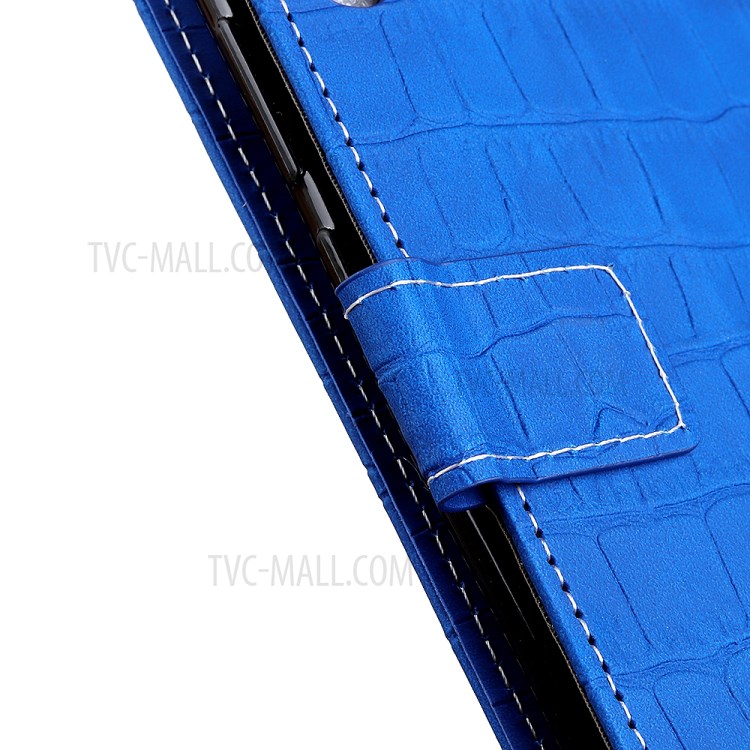 Stare Struttura Del Coccodrillo Del Raccoglitore Di Caso Di Vibrazione Del Cuoio Per IPhone 12 - Blu-5