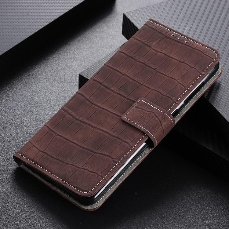 Crocodile Texture Wallet Stand Flip Leather Case for iPhone 12 Pro Max 6.7 inch - Brown-10